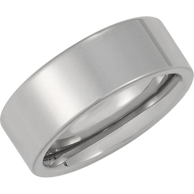 8.3mm White Dura Tungsten Flat Band Size: 11.5