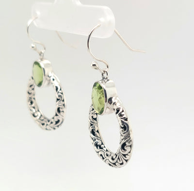 SS Peridot "Sacred Circle Earrings"