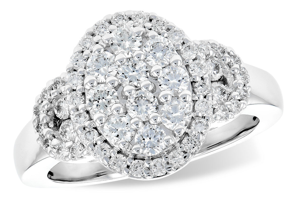 14KW Oval Cluster Fashion Ring