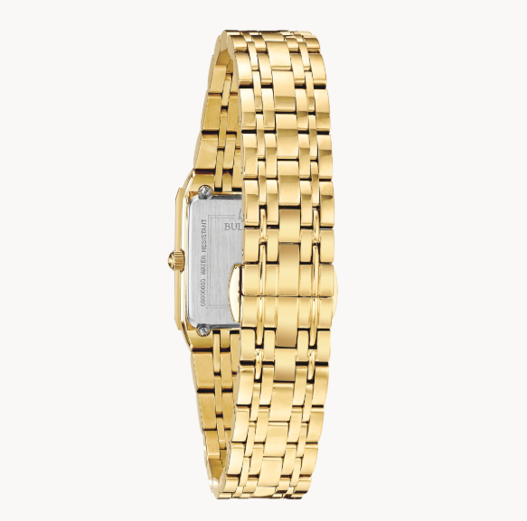 Lady's Bulova "Quadra" Watch with Gold Tone Diamond Dial