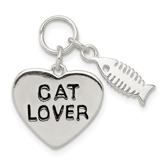 Sterling Silver Cat Lover Pendant