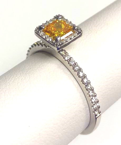 14KW Tangerine Diamond Engagement Ring