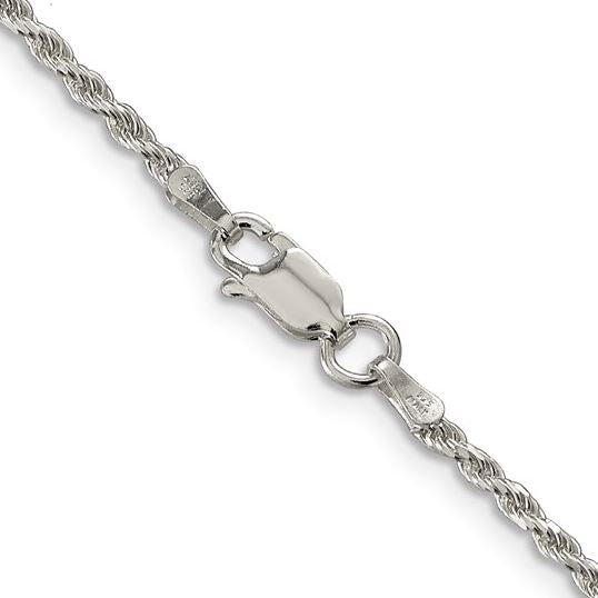 Sterling Silver 1.85mm Diamond-cut Rope Chain (22 inch)