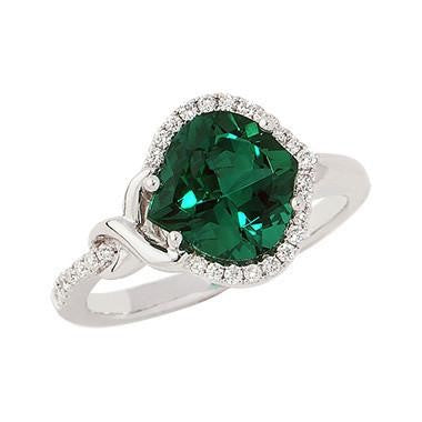 14K White Gold Chatham Emerald Ring