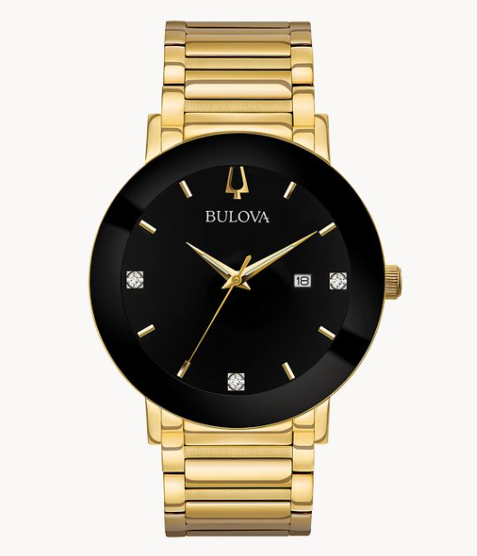 Gent's Gold Tone "Futuro" Watch with Black Dial