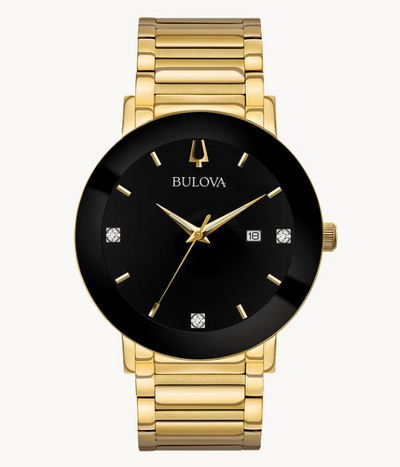 Gent's Gold Tone "Futuro" Watch with Black Dial