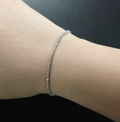 14K White Gold 1.00ctTW H-I/VS1-SI1 RBC Diamond Tennis Bracelet Length:7in