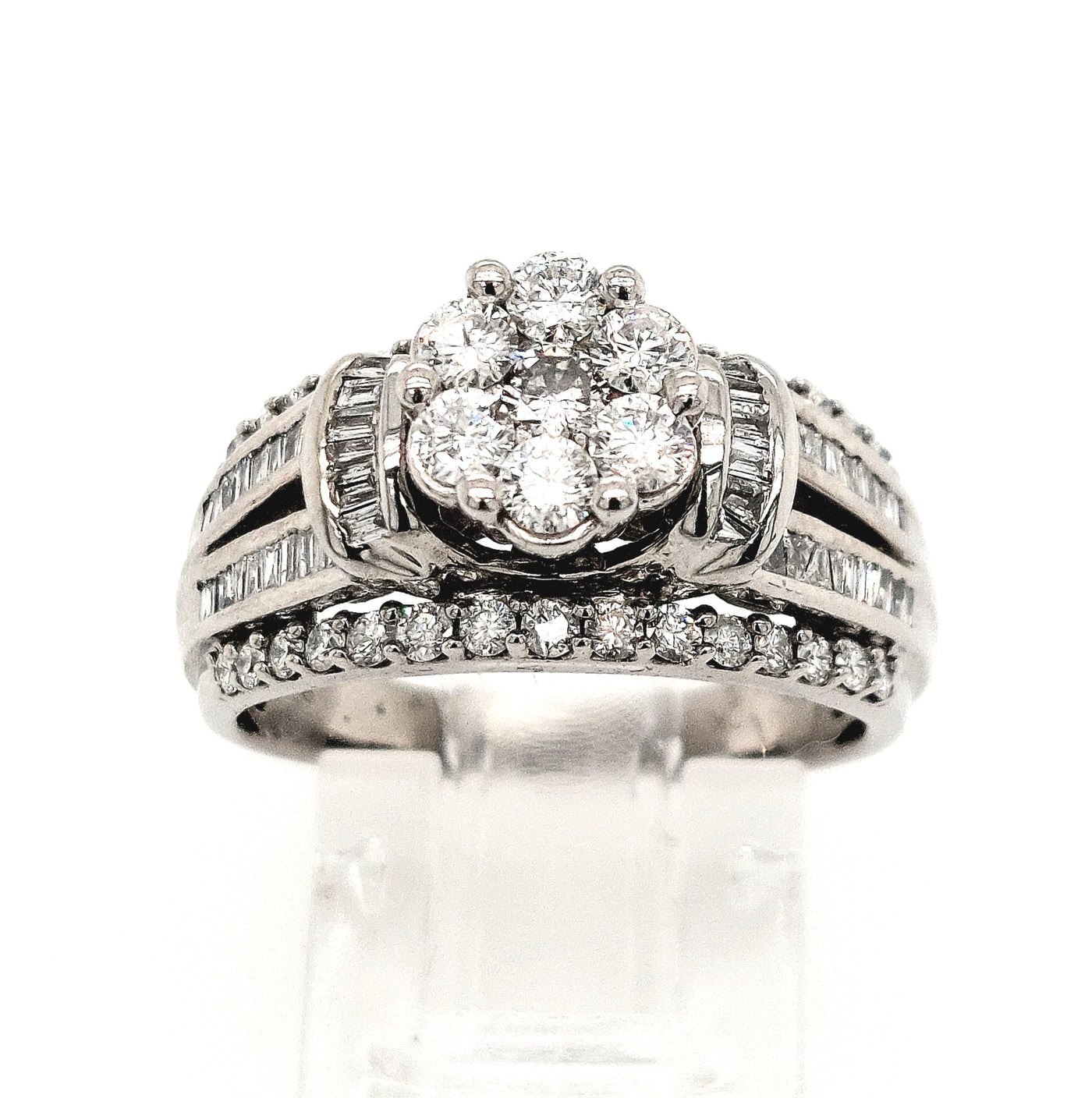 10KW 1.13ctTW approx. Diamond Cluster Engagement Ring
