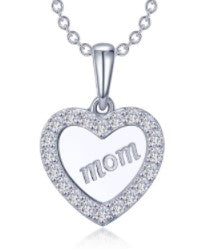 SS Lafonn Lassaire "Mom" Heart Necklace Length:20in