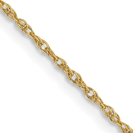 14K 0.8mm Light Baby Rope Chain with Spring Ring Clasp