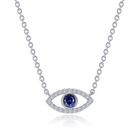 0.62ctT Evil Eye Necklace in Sterling Silver