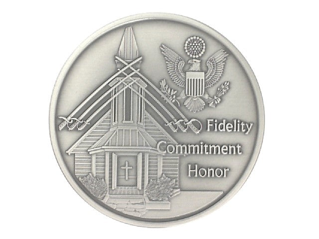 Silver Tone Wedding Coin: Fidelity, Commitment & Honor