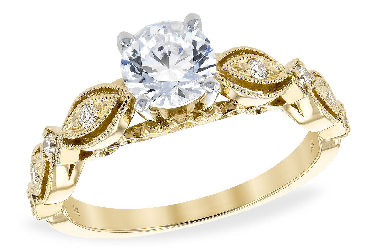 14KY Diamond-Semi Mount 0.12ctTW of G/SI1-SI2 Diamonds will accommodate a 1.00ct center