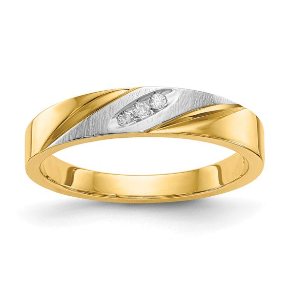 14K Two-Tone Diamond Wedding Band