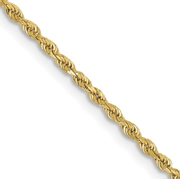 10K Yellow Gold 1.5mm Diamond-Cut Rope Chain