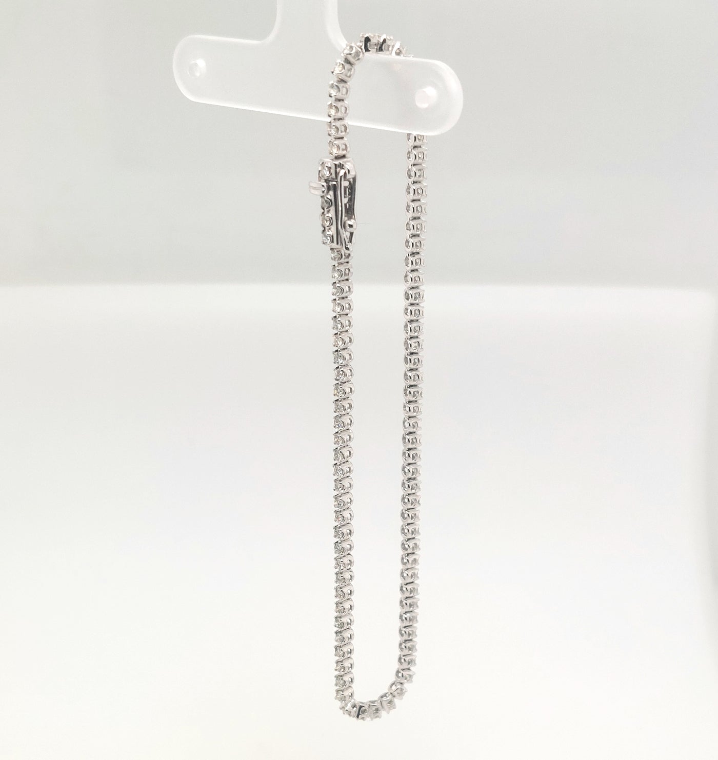 14K White Gold 1.00ctTW H-I/VS1-SI1 RBC Diamond Tennis Bracelet Length:7in