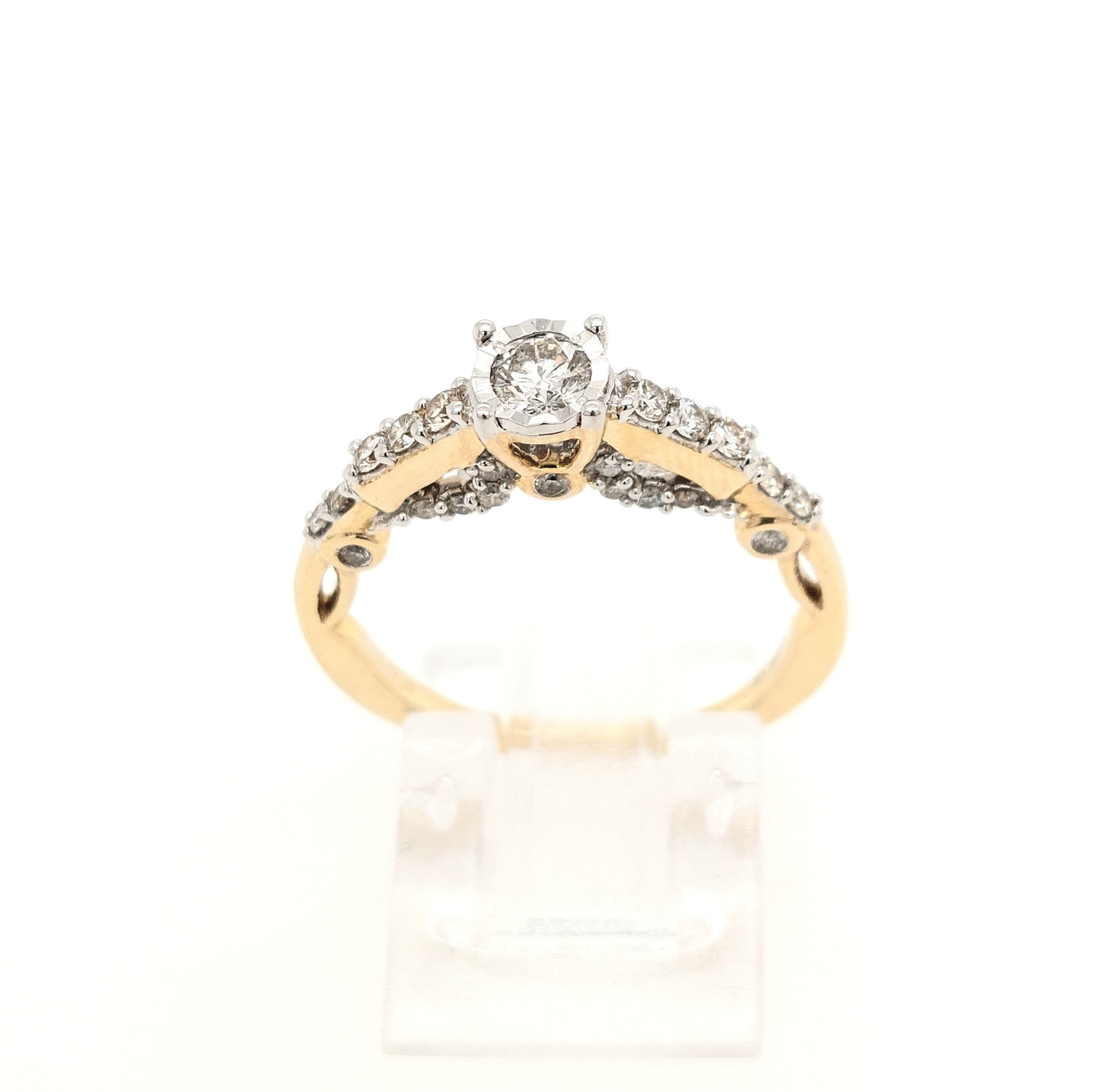 14K Yellow Gold 0.56ctTW H-I/SI2-I1 Diamond Engagement Ring Size:7
