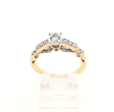 14K Yellow Gold 0.56ctTW H-I/SI2-I1 Diamond Engagement Ring Size:7