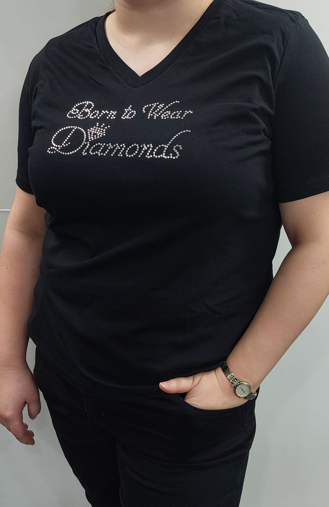 "Born to Wear Diamonds" Crystal T-Shirt (Small)