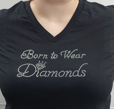 "Born to Wear Diamonds" Crystal T-Shirt (Small)