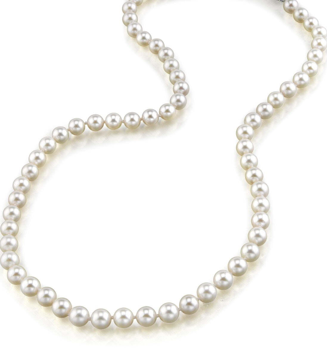 14K Yellow Gold "AA" Saltwater Cultured Graduated Pearl Strand 32in 3.5-7mm