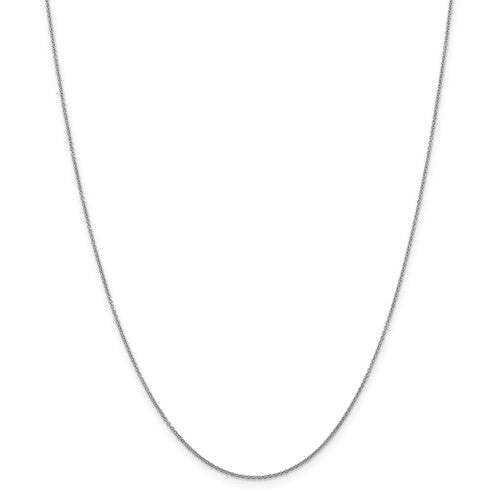 14K White Gold 0.9mm Cable Chain 20 IN