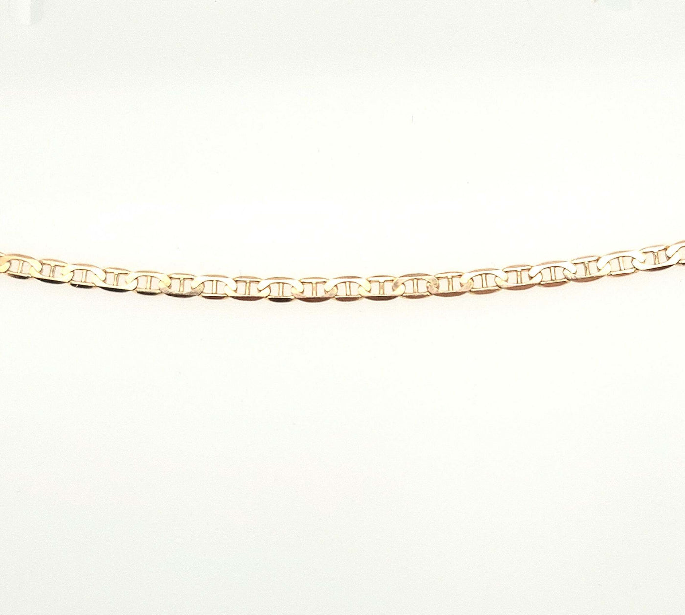 14K Yellow Gold 3.3mm Anchor Link Bracelet 8.25 inch