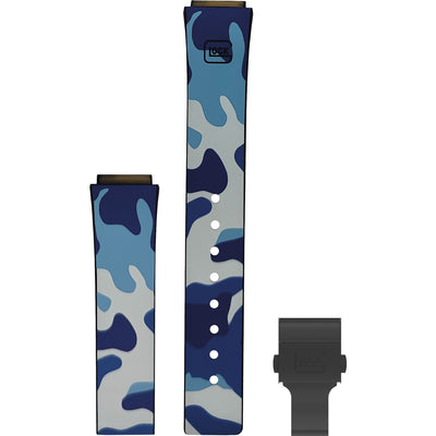 Glock Silicone Watch Strap: Navy Camouflage with Black Clasp 24mm
