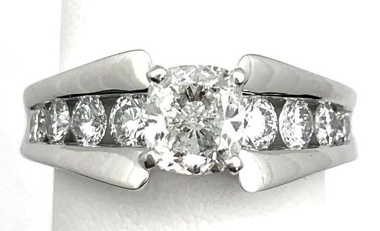 18K White Gold & Plat Diamond Engagement Ring