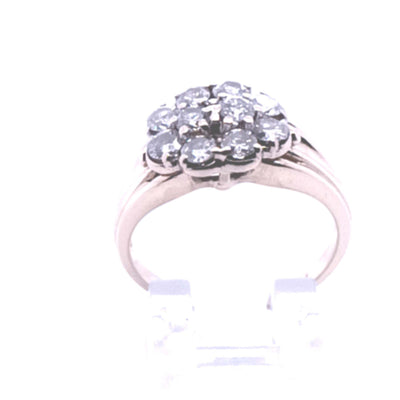 14K Yellow Gold RBC Diamond Cluster Ring