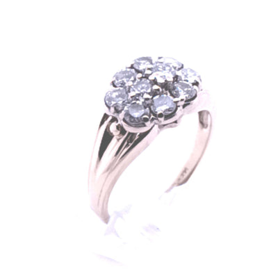 14K Yellow Gold RBC Diamond Cluster Ring