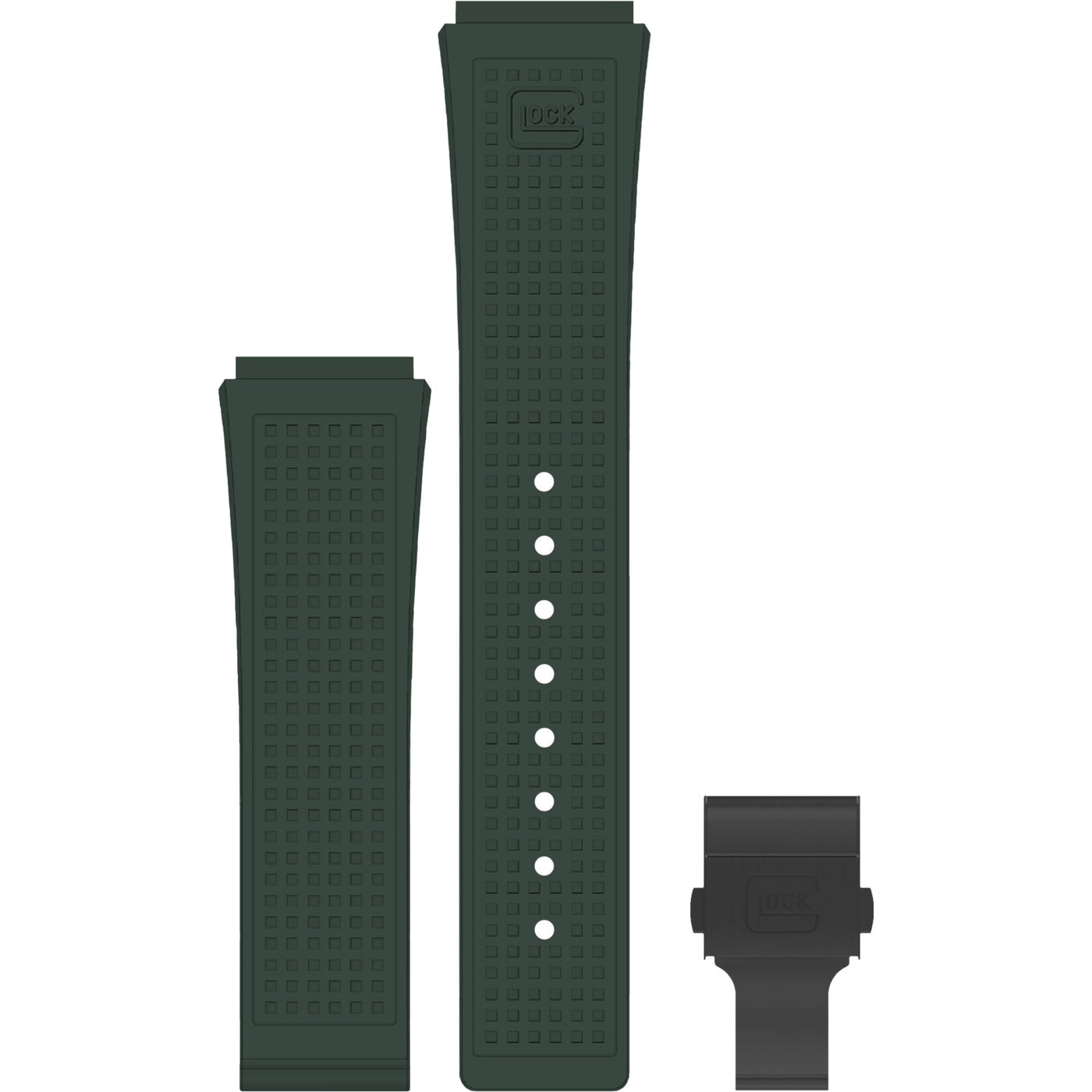 Glock Silicone Strap: Racing Green with Black Clasp 22mm