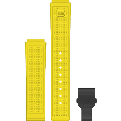 Glock Silicone Strap: Yellow RTF with Black Clasp 22mm