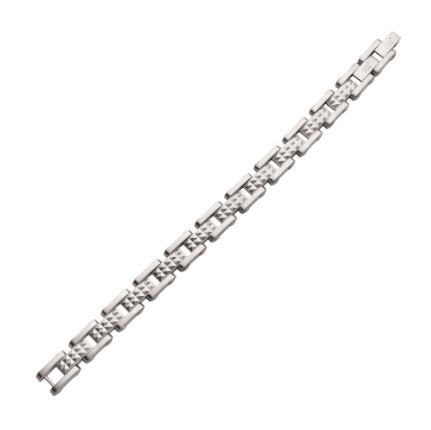 StainleSS Steel Matte Finish Pyramid Stud Pattern Link Bracelet