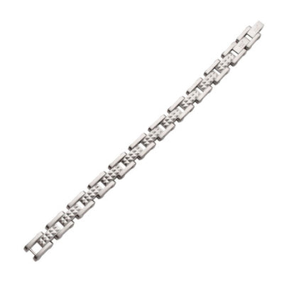 StainleSS Steel Matte Finish Pyramid Stud Pattern Link Bracelet