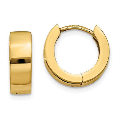 14K Yellow Gold Hinged Hoop Earring Pair