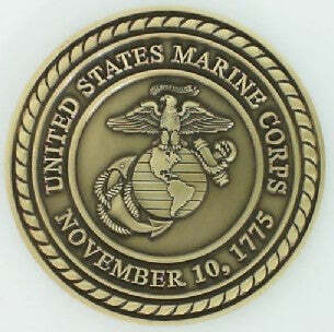 Gold Tone United States Marine Corps Bulldog Challenge Coin