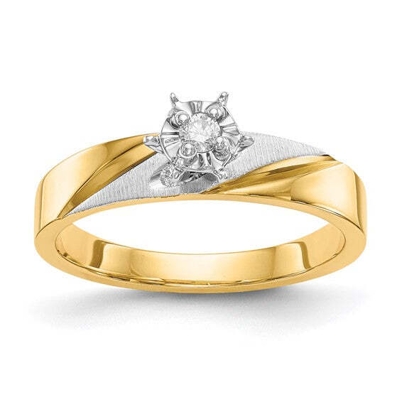 14K Two-Tone Gold Diamond Trio Engagement Ring