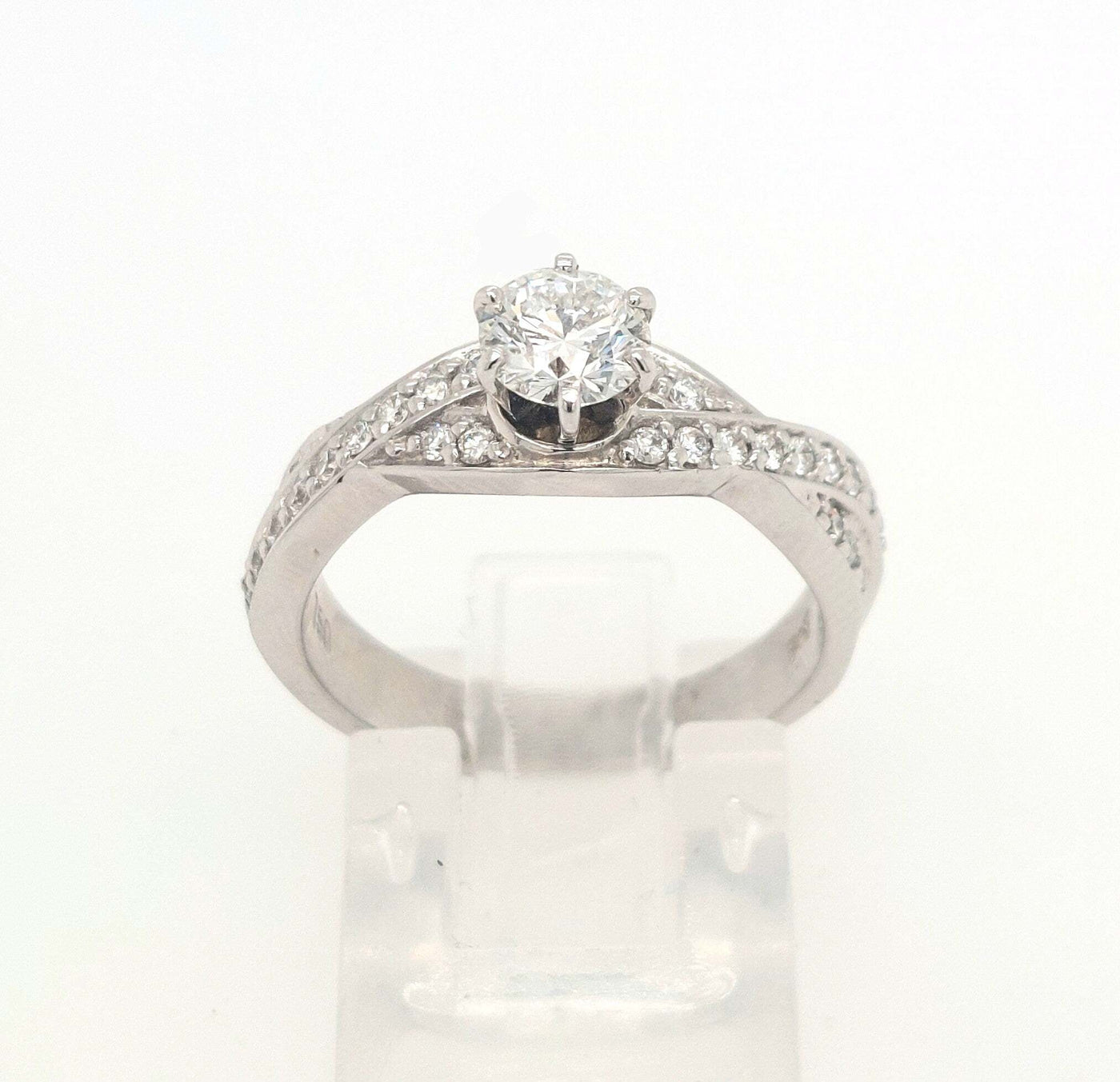 18K White-gold Diamond Engagement Ring, RBC .76ctTW G-I/SI w/GIA Rpt