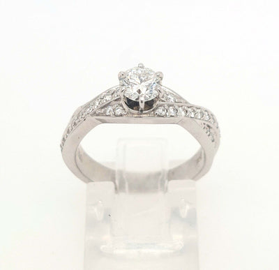 18K White-gold Diamond Engagement Ring, RBC .76ctTW G-I/SI w/GIA Rpt
