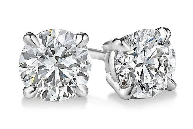 14K White Gold Diamond Stud Earring Pair 0.77ctTW