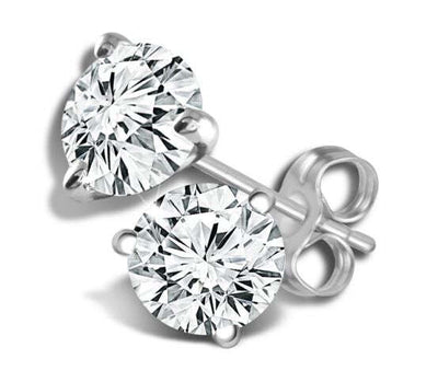 14K White Gold Martini-Set Diamond Stud Earring Pair 0.40ctTW