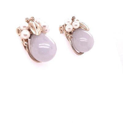14K Yellow Gold Pearl Clip-On Earring Pair