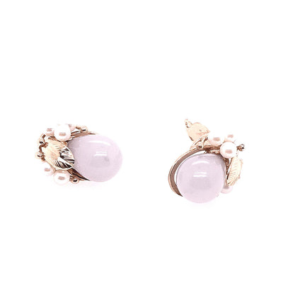 14K Yellow Gold Pearl Clip-On Earring Pair