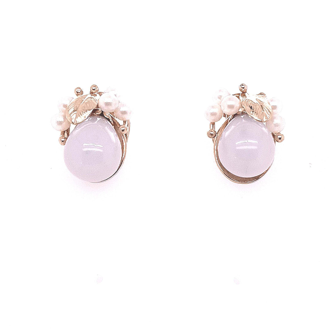 14K Yellow Gold Pearl Clip-On Earring Pair