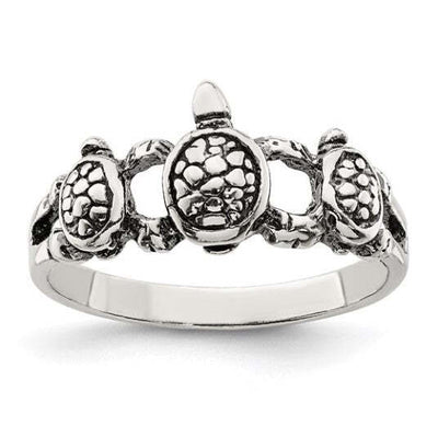 SS Antiqued Turtle Ring