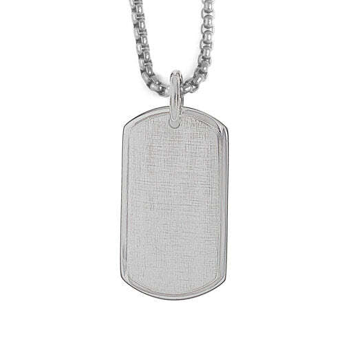 StainleSS Steel Satined Finished Dog Tag on 22" 2.5mm Rounded Box Chain