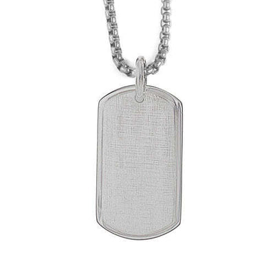 StainleSS Steel Satined Finished Dog Tag on 22" 2.5mm Rounded Box Chain