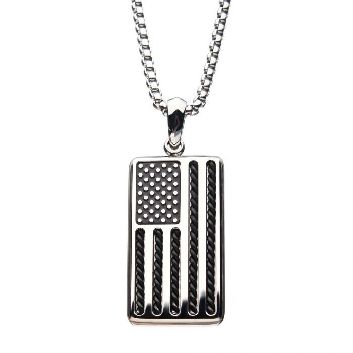 Men's American Flag StainleSS Steel Necklace
