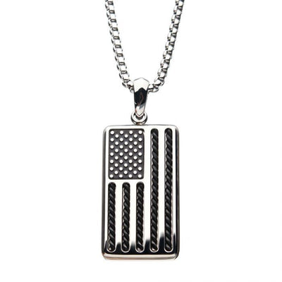 Men's American Flag StainleSS Steel Necklace